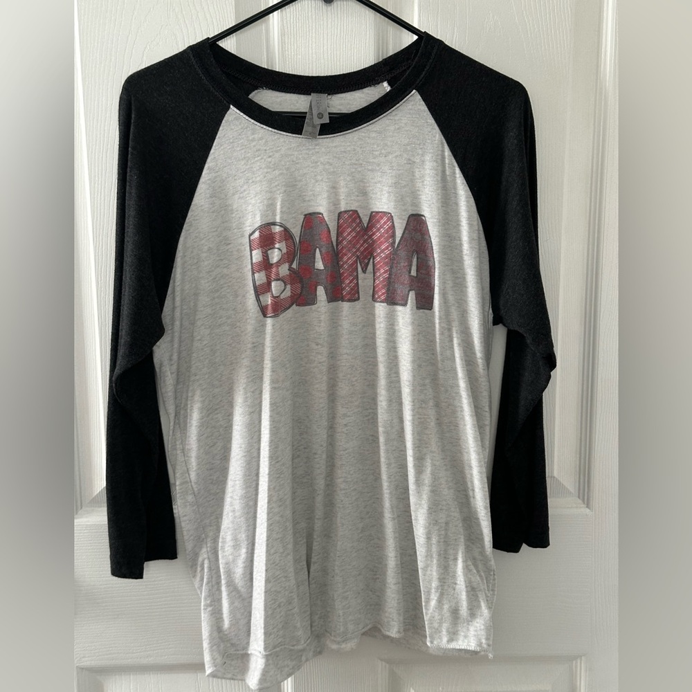 Next Level Apparel Black & Light Gray Crewneck Tee